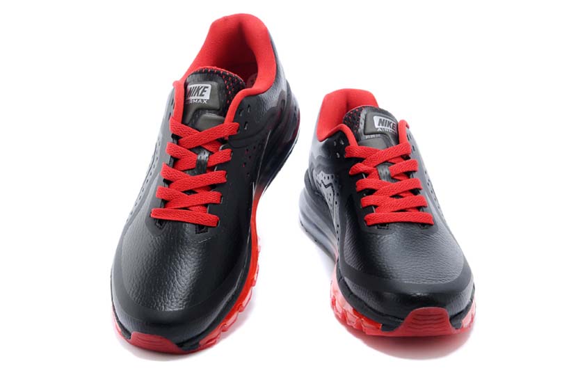 nike air max 2014 cuir chaussures de course hommes noir rouge (2)